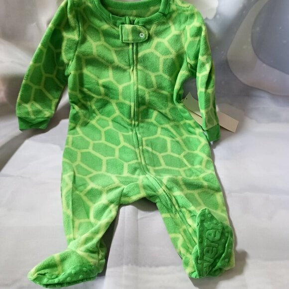 Leveret Lot 4 Fleece Footie Pajamas 6-12M Blue Green Gripper NWT Baby Sleepers - Picture 2 of 12